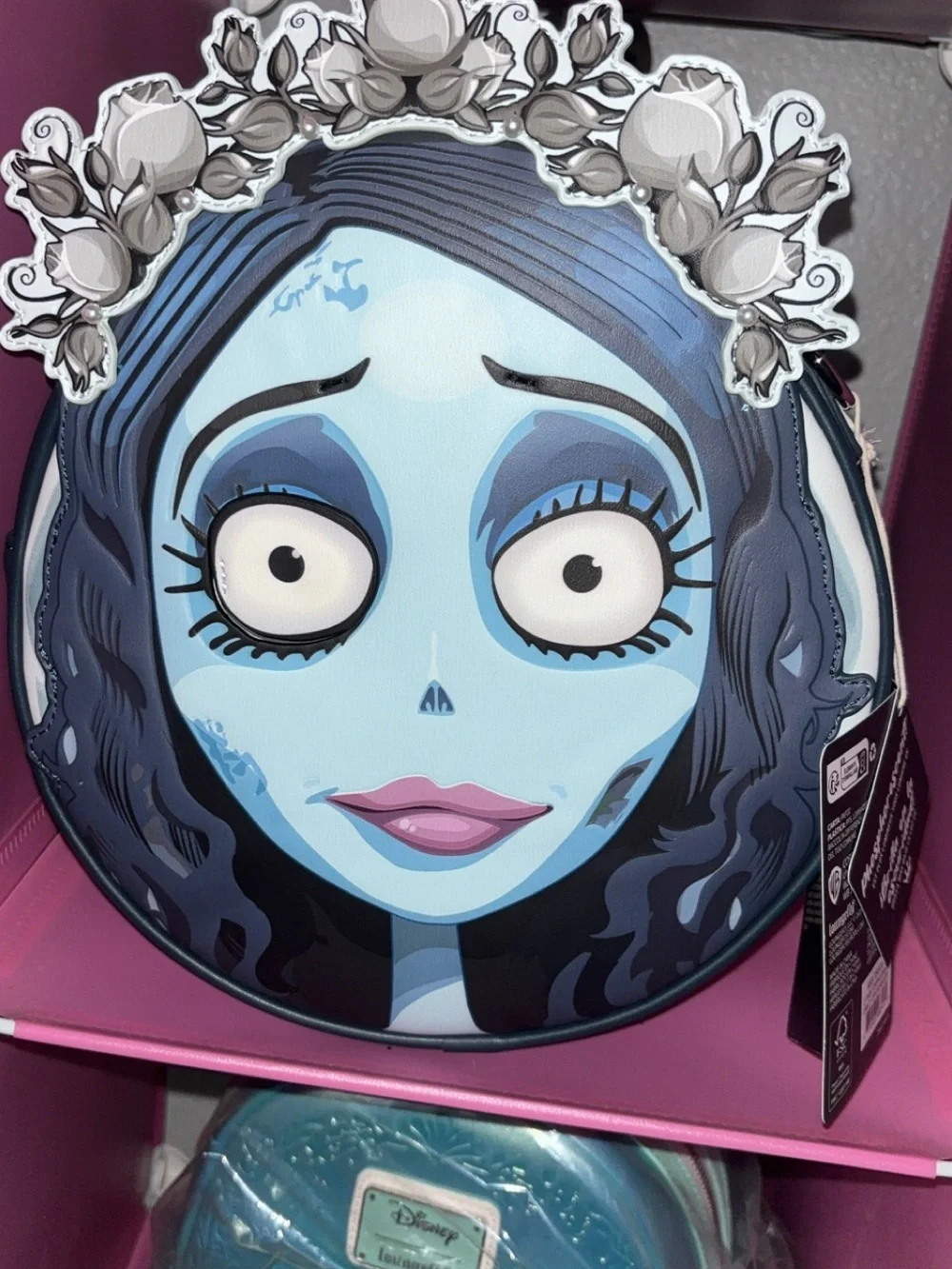 Loungefly Corpse Bride Blue and Black Character Crossbody Bag